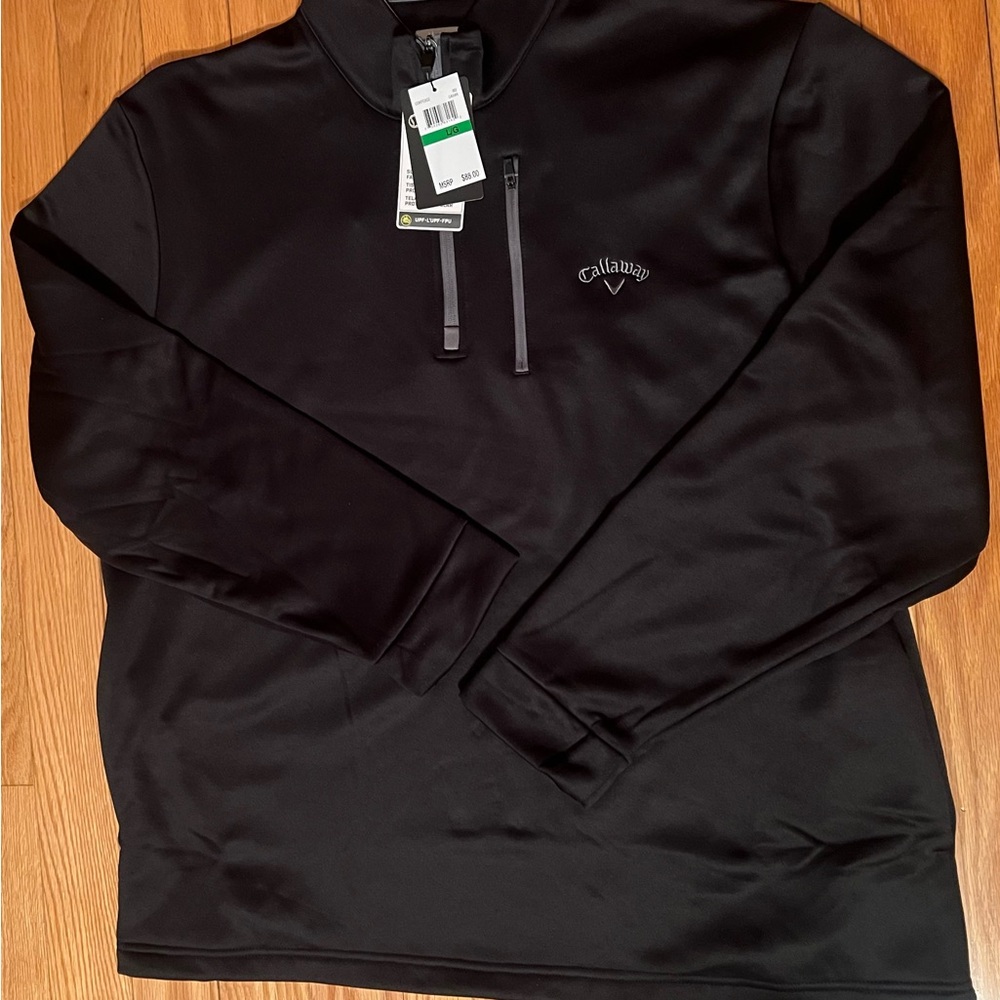 Men's Callaway 1/4 Zip Pullover, Size Large - Caviar Black